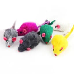 5pcs Colorful Mouse Cat Toy Bite Resistant Molar Plush Mice Toy Funny Kitten Playing Fleece False Mouse Pet Training Supplies