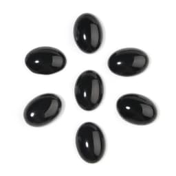 10pcs Natural Stone 10x14/13x18/18x25mm Oval Flatback Black Agate Spacer Cabochon For DIY Jewelry Making Earrings Accessories