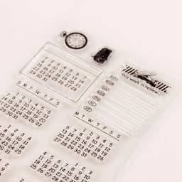 Calendar Time Week Day Year Clock Transparent Clear Silicone Stamp