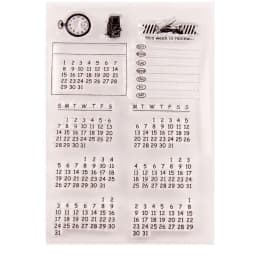 Calendar Time Week Day Year Clock Transparent Clear Silicone Stamp