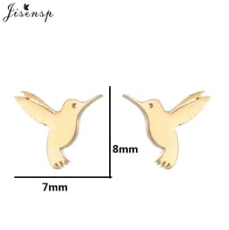Multiple Mini Stainless Steel Bird Jewelry Earrings 2026 Trend For Women Girls Cute Crane Parrot Bee Hummingbird Studs Oorbellen