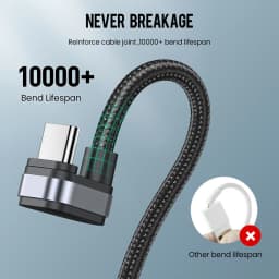 Elough USB Type C Cable For Samsung S9 S10 Xiaomi Redmi Huawei Note 7 90 Degree Elbow Data Games Charge Cable USB C Data Wire