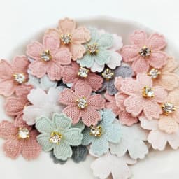100Pcs 2.3CM Flower With Rhinestone Applique For Clothes Hat Sewing Patches DIY Headwear Hair Clips Bow Decor Accessories