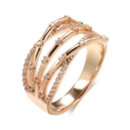 Kinel Unique Creative 585 Rose Gold Women Rings Micro-wax Inlay Natural Zircon Accessories Modern Party Fashion Daily Jewelry