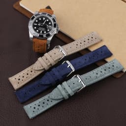 Suede Leather Watch Strap 18mm 19mm 20mm 21mm 22mm 24mm Rally Racing Watchband Porous Breathable Quick Release Watch Accessories