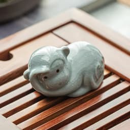 Retro Ceramics Tea Pet Chinese Zodiac Animal Statue Cute Tea Figurine Ornaments Desktop Crafts Tea Set Decoration Accessories