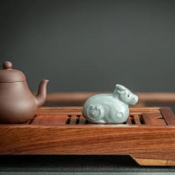 Retro Ceramics Tea Pet Chinese Zodiac Animal Statue Cute Tea Figurine Ornaments Desktop Crafts Tea Set Decoration Accessories