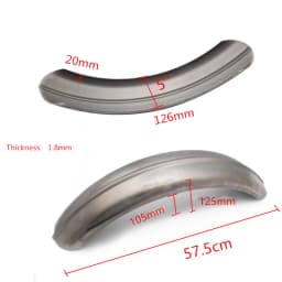5''/6'' Wide Raw Steel Ribbed Bobber Fender for Yamaha XS650 Harley Sportster Bobber Chopper Hardtail Triumph