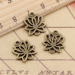 20pcs Charms Lotus Link Flower Connector 16x14mm Tibetan Silver Color Pendants Antique Jewelry Making DIY Handmade Craft
