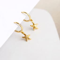 VENTFILLE 925 Sterling Silver Starfish Hoop Earring for Women New Personality Trendy Starfish Earrings