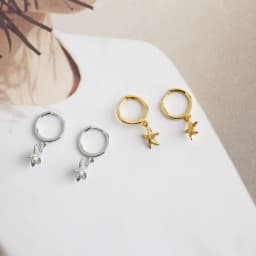 VENTFILLE 925 Sterling Silver Starfish Hoop Earring for Women New Personality Trendy Starfish Earrings