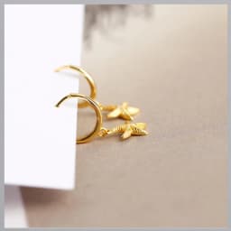 VENTFILLE 925 Sterling Silver Starfish Hoop Earring for Women New Personality Trendy Starfish Earrings