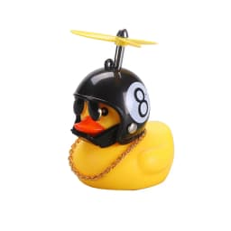 Car Duck With Helmet Broken Wind Pendant Small Yellow Duck Road Bike Motor Helmet Riding Cycling Accessories Without Lights