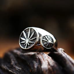 BEIER vintage leaf stainless steel signet maple design ring fashion unique Goros Takahashi Feather Jewelry BR8-379
