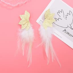 Bohemian Brown Blue Feather Tassel Earrings For Women New Indian Ethnic Long Drop Earrings Fashion Retro Christmas Jewelry