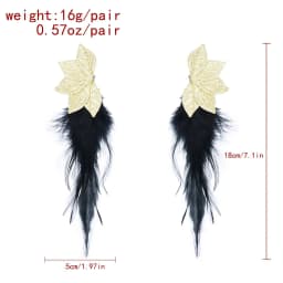 Bohemian Brown Blue Feather Tassel Earrings For Women New Indian Ethnic Long Drop Earrings Fashion Retro Christmas Jewelry
