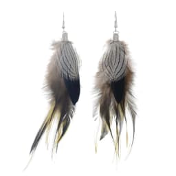 Bohemian Brown Blue Feather Tassel Earrings For Women New Indian Ethnic Long Drop Earrings Fashion Retro Christmas Jewelry