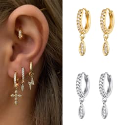 CRMYA Silver Gold Filled Dangle Earrings For Women CZ Zircon Long Water Drop Earring Men Jewelry Circle Ear Ring Wholesale