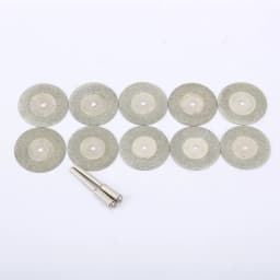 10pcs 30mm Diamond Cutting Discs Cut Off Mini Saw Blade with 2pcs Connecting 3mm Shank for Dremel Drill Fit Rotary Tool