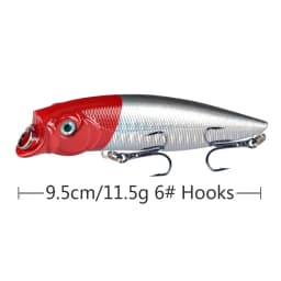 1pcs Popper Fishing Lure 9.5cm 11.5g Floating Bait Hard ABS Plastic Wobbler Rattlin Pesca Crankbait Minnow Spoon Fishing Tackle