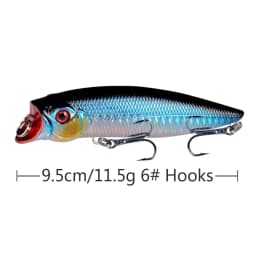 1pcs Popper Fishing Lure 9.5cm 11.5g Floating Bait Hard ABS Plastic Wobbler Rattlin Pesca Crankbait Minnow Spoon Fishing Tackle