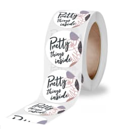 100-500pcs 1inch Round Pretty Things Inside Stickers Pink Gold Thank You Stickers Handmade Gift Packaging Business Seal Label