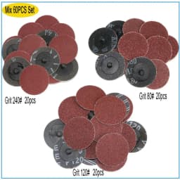 50Pcs/60pcs 2 inch 1" 3" Sanding Disc Roll Lock R-Type Sandpaper Abrasive Disc 75mm 50mm 24/36/40/80/120/240/320 Grit