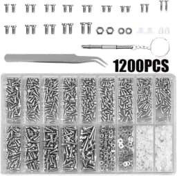 1200pcs Glasses Screws With Screwdriver Tweezers Repair Set Mini Fix Screw Kit Complete Glasses Tiny Screws Screws for Glasses