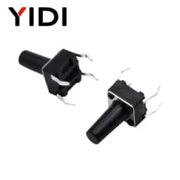 50pcs 6X6 Panel PCB Tactile Tact Push Button Switch On Off Momentary Reset Microswitch 4 Pin DIP Black H=5/6/7/8/9/10/11/12mm
