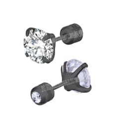 Stainless Steel 4 Color CZ Zircon korean Earrings For Women Crystal Screw Titanium Steel Ear Studs Anti Allergic Body Jewelry