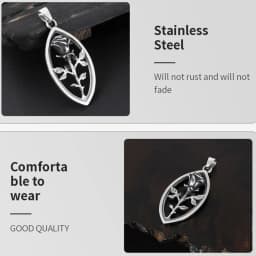 316L Stainless Steel Fashion Retro 3D Rose Men's Pendant Necklace European and American Trendy Men's Jewelry Couple Gifts