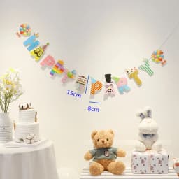 Ins Boy Girl Happy Birthday Room Garland Banner Pennant Background Decoration Baby Shower Animal Princess Theme Hanging Flags