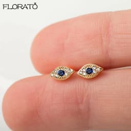 925 Sterling Silver Ear Needle Ladies High Zircon Blue Eye Stud Earrings Minimalist Fashion Luxury For Women Birthday Jewelry
