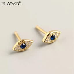 925 Sterling Silver Ear Needle Ladies High Zircon Blue Eye Stud Earrings Minimalist Fashion Luxury For Women Birthday Jewelry
