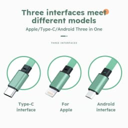 3 In 1 Retractable USB Cable Fast Charging Data Cord For Iphone Samsung Huawei Xiaomi Multi Port Multiple Charging Wire