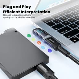 Toocki 90 Degree Lightning to Type C Adapter OTG Connector Digital Display PD 60W Fast Charge for iPhone 16 15 Lightning to USBC