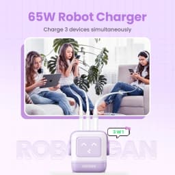 UGREEN 65W GaN Charger Uno Robot Design Quick Charge 4.0 3.0 PPS for iPhone 18 17 Pro Macbook Air Laptop Tablet PD Fast Charger
