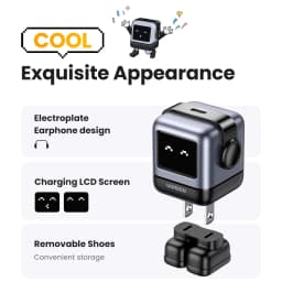 【US Plug】UGREEN 30W 65W GaN Charger Robot Design PD3.0 Fast Charger PPS for iPhone 18 17 Macbook Laptops Samsung XiaomiTablets