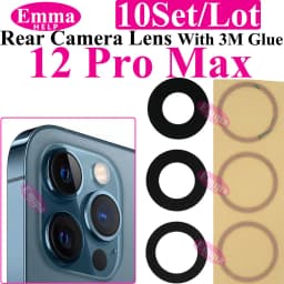 10pcs A+ Back Camera Glass for iPhone 17 Air 16 Plus 15 Pro Max 14 13 Mini 12 Rear Camera Glass Lens Cover Holder Parts