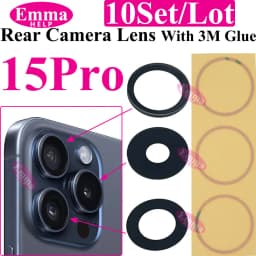 10pcs A+ Back Camera Glass for iPhone 17 Air 16 Plus 15 Pro Max 14 13 Mini 12 Rear Camera Glass Lens Cover Holder Parts