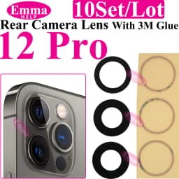 10pcs A+ Back Camera Glass for iPhone 17 Air 16 Plus 15 Pro Max 14 13 Mini 12 Rear Camera Glass Lens Cover Holder Parts