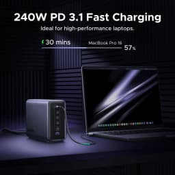 【WORLD FIRST】UGREEN 500W GaN Charger PD 3.1 240W Max Single Port 6 IN 1 Desktop Charging Station For MacBook Laptop iPad iPhone