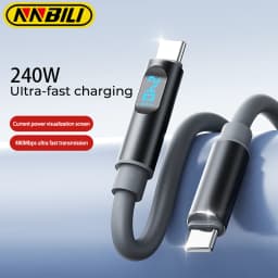 NNBILI 240W Type C to Type C Fast Super Charge Digital Display Cable USB C Data Cable For Iphone 15 16 17 Samsung Huawei Xiaomi