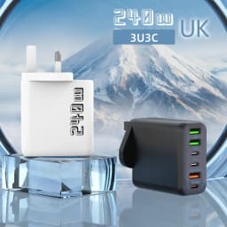 240W 6 Port USB C PD Charger Super Fast Charging PD3.0 USB C Type C Mobile Phone Charger For iPhone 17 16 pro Samsung Xiaomi