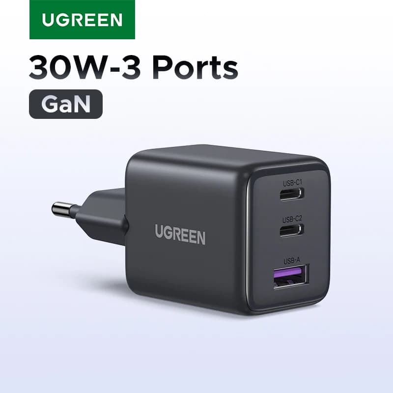 UGREEN 30W 20W GaN Charger For iPhone 16 15 14 Pro Max Samsung S25 Xiaomi Tablet iPad Air Pro Phone Charger PD 3.0 USB C Charger