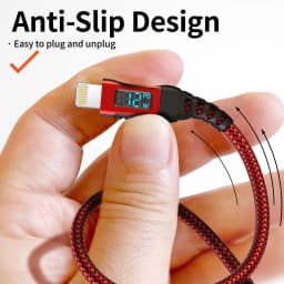 MFi-Certified USB-A to Lightning Fast Charging Cable with LED Display, 12W Fast Charge for iPhone 8-14 & iPad