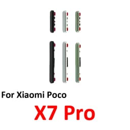 For Xiaomi Poco X7 Pro Phone Power Volume Button On Off Up Down External Side Key Internal Flex Cable Repair Parts Black Green