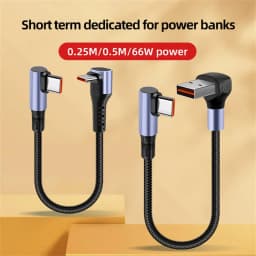 66W USB A/Type C to Type C Fast Charging Cable 0.15/0.25/0.5M Short Power Bank USB C Data Cord For iPhone 16 15 Pro Samsung