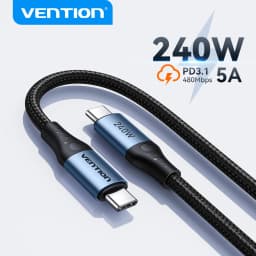 Vention 240W Cable Type C to Type C PD3.1 Fast Charge Cord USB C to C Data for MacBook iPhone 17 16 15 Samung S24 S25 Xiaomi 17