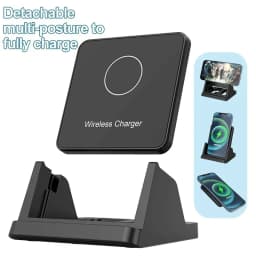 Wireless Charger Removable Desktop Vertical Holder Stand For iPhone 17 16 15 14 13 12 Samsung S25 Xiaomi 15 Quick Charging Dock